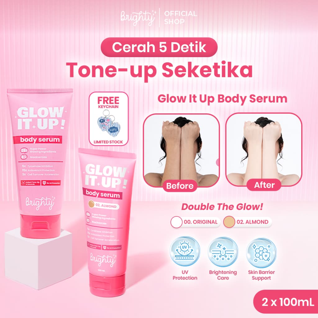 Brighty Glow It Up Body Serum 100ml Original + Glow It Up Body Serum Shades 02 Almond 100ml