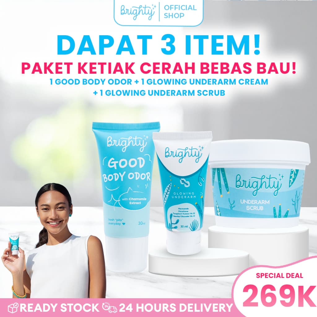 Brighty Glowing Underarm Cream X Glowing Underarm Scrub X Good Body Odor