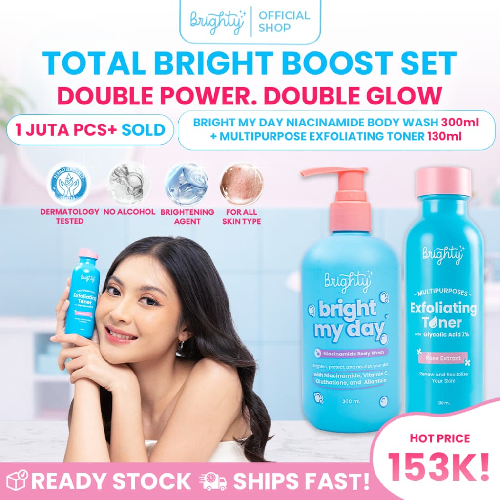 Brighty Multipurpose Exfoliating Toner X Bright My Day Niacinamide Body Wash 300ml