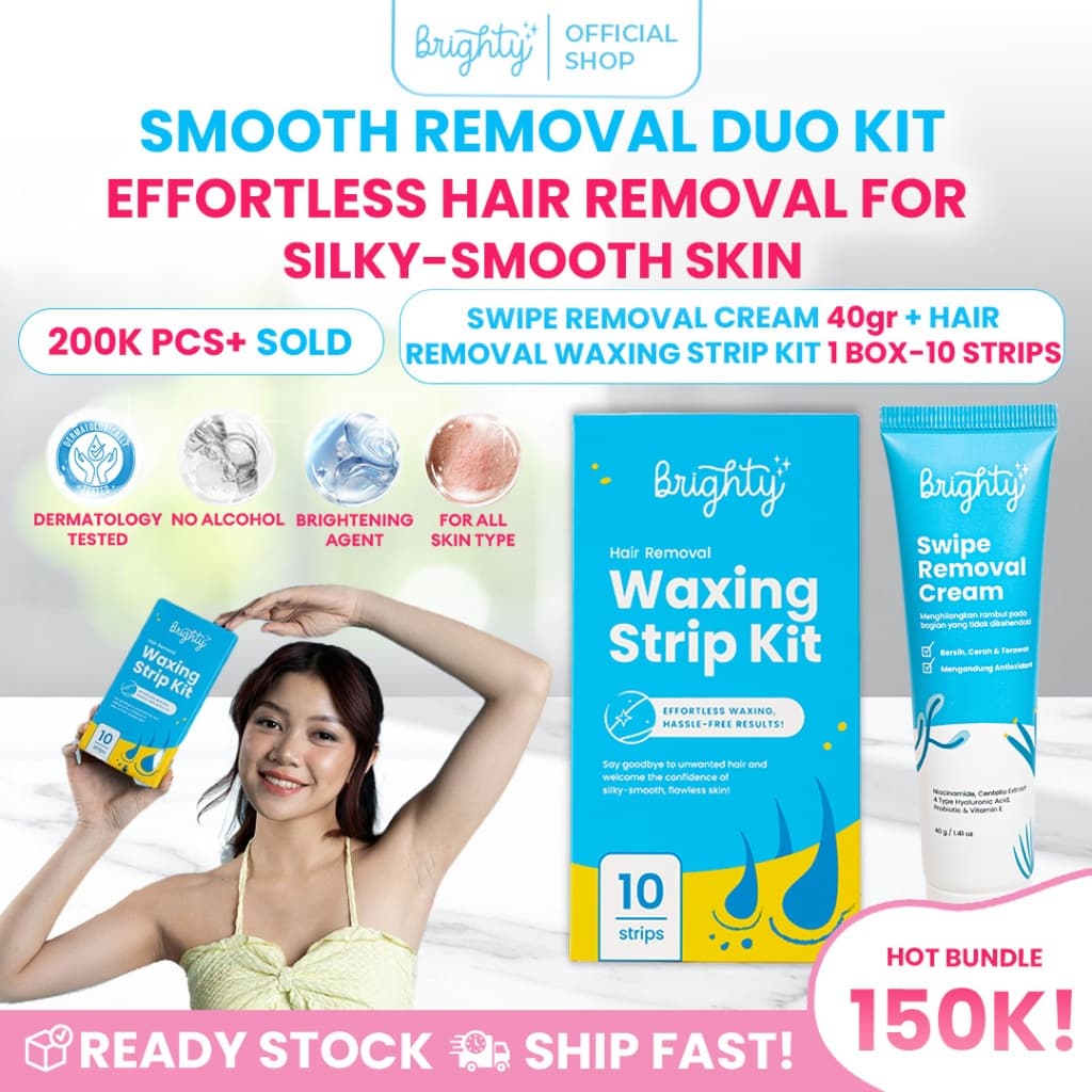 Brighty Swipe Removal Cream + Waxing Strip Kit