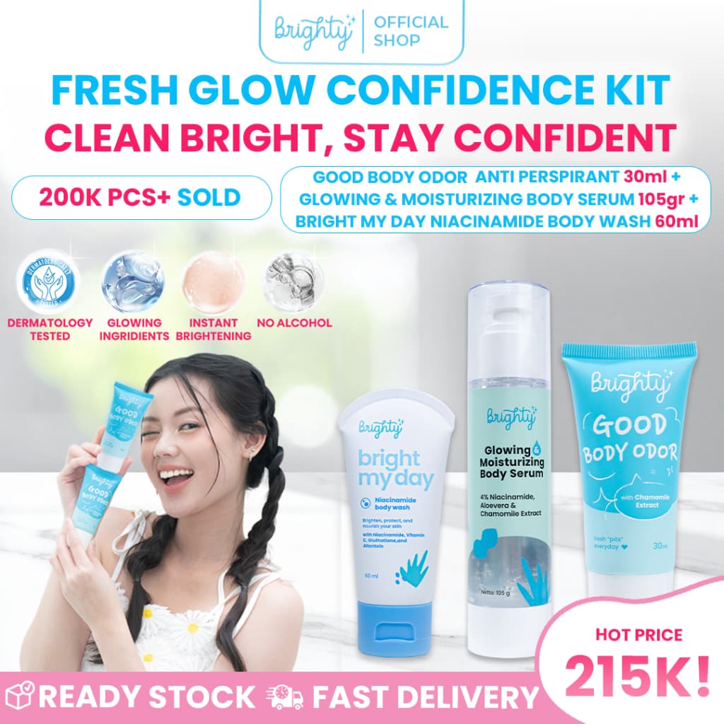 Brighty Good Body Odor X Glowing & Moisturizing Body Serum X Bright My Day Niacinamide Body Wash 60ml
