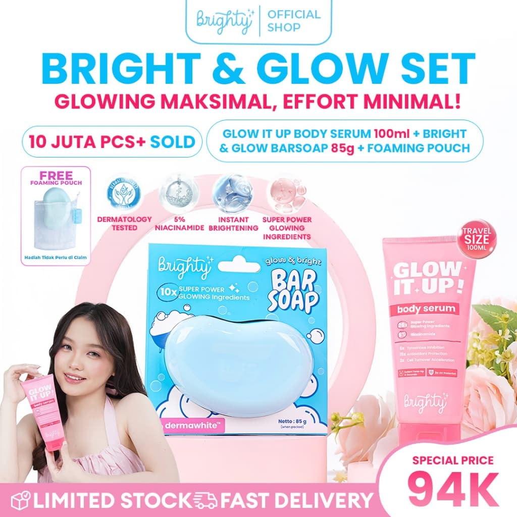 [100ml] Brighty Glow It Up Body Serum X Brighty Glow & Bright Bar Soap