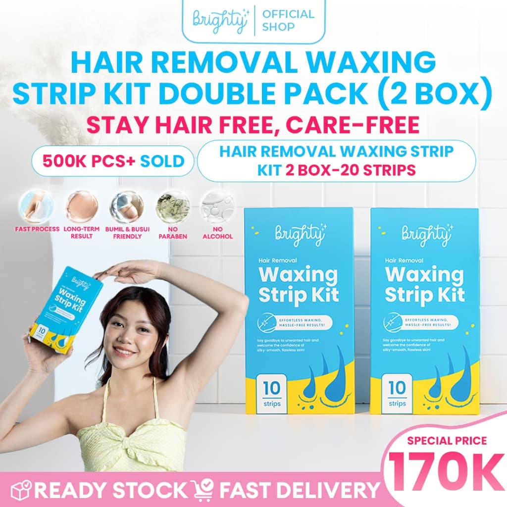 Brighty 2 Pcs Hair Removal Waxing Strip Kit