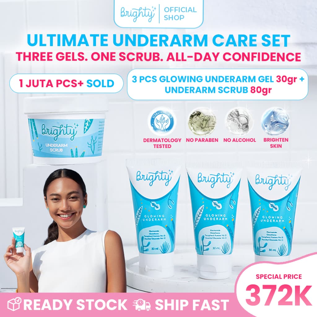 [Glowing Package] Brighty Glowing Underarm Cream 3 Pcs + Brighty Glowing Underarm Scrub 1 Pcs