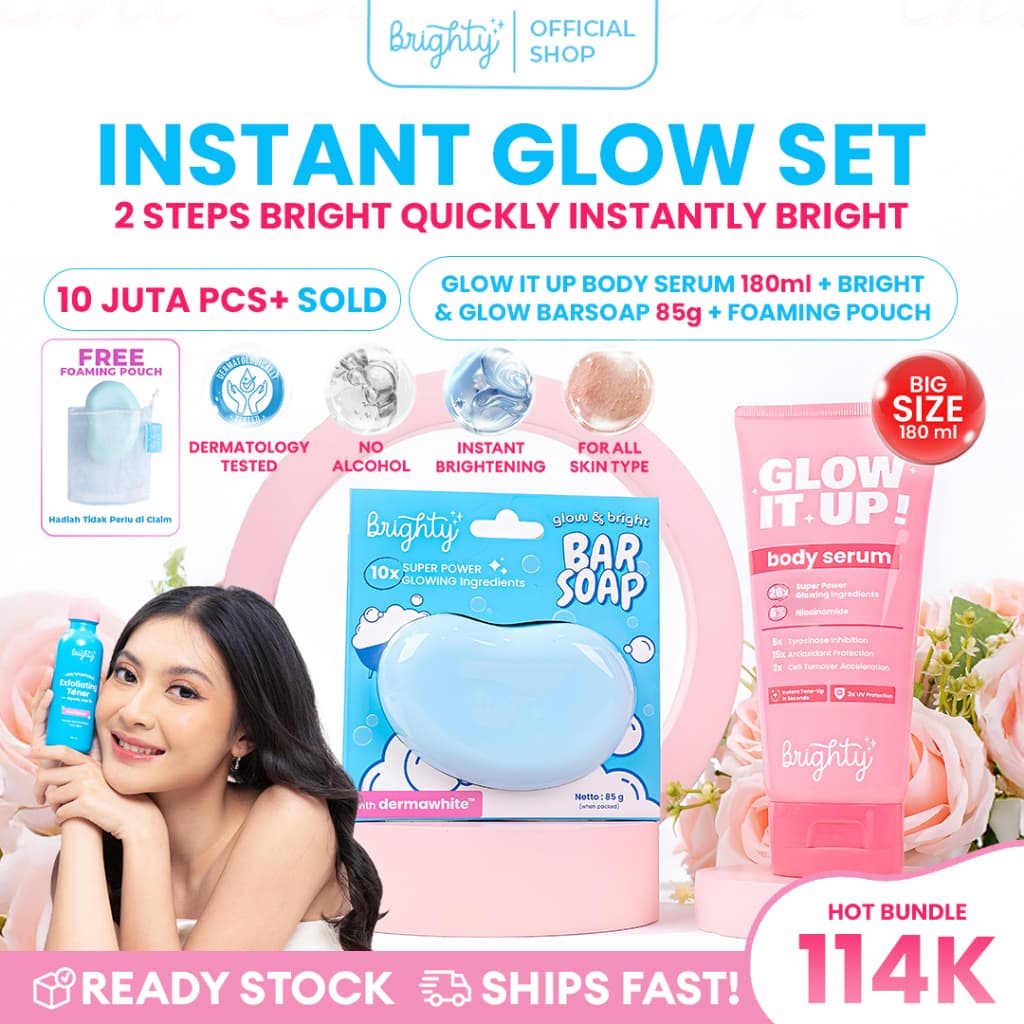 [180ml] Brighty Glow It Up Body Serum X Brighty Glow & Bright Bar Soap