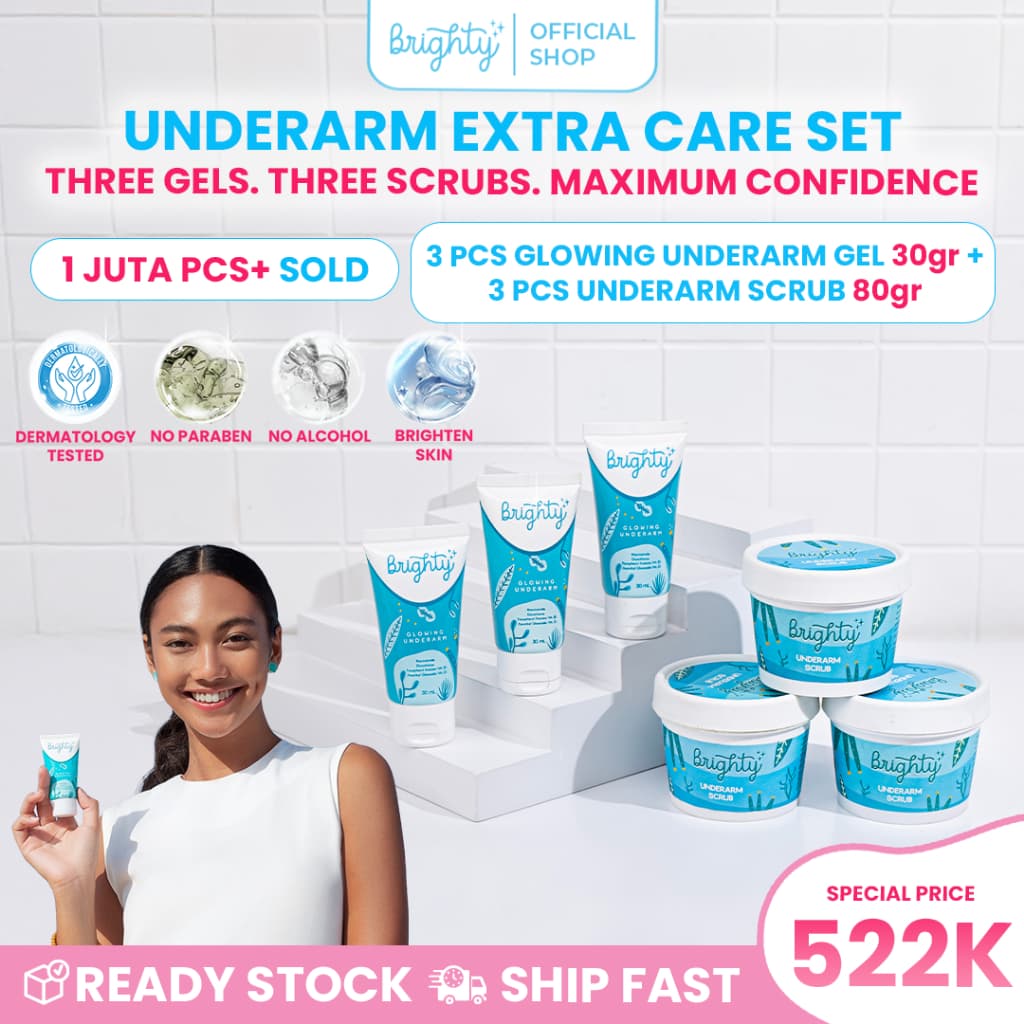 [Glowing Package] Brighty Glowing Underarm Cream 3 Pcs + Brighty Glowing Underarm Scrub 3 Pcs