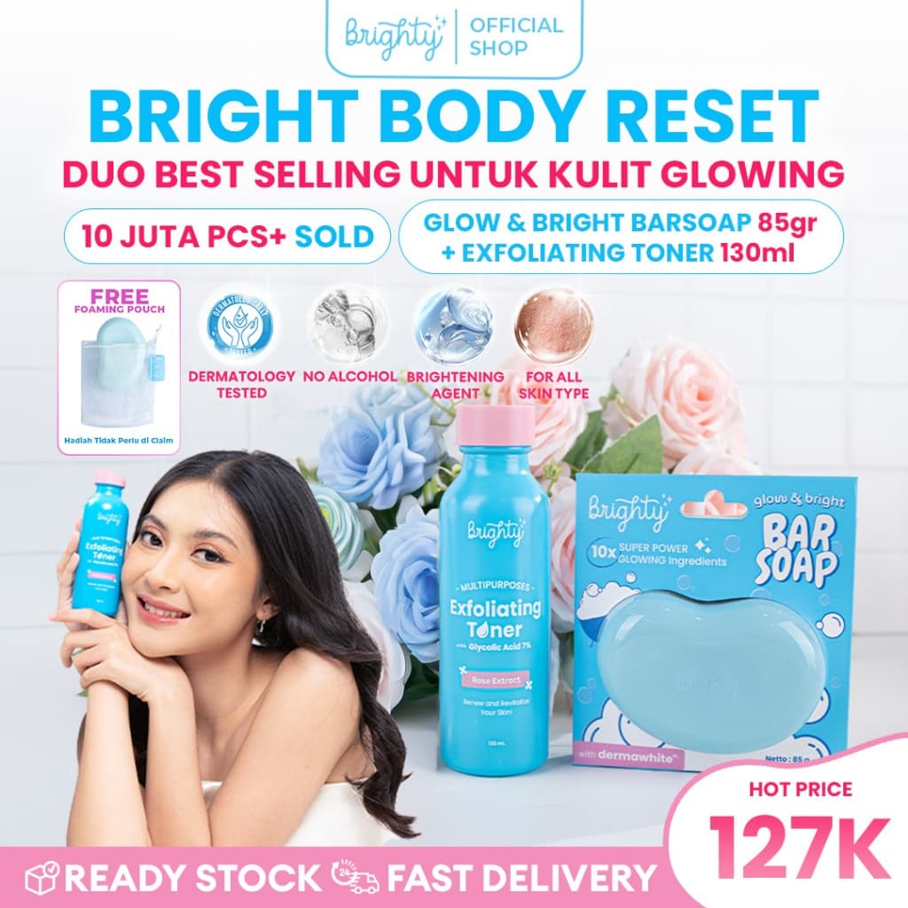 Brighty Multipurpose Exfoliating Toner X Glow & Bright Bar Soap