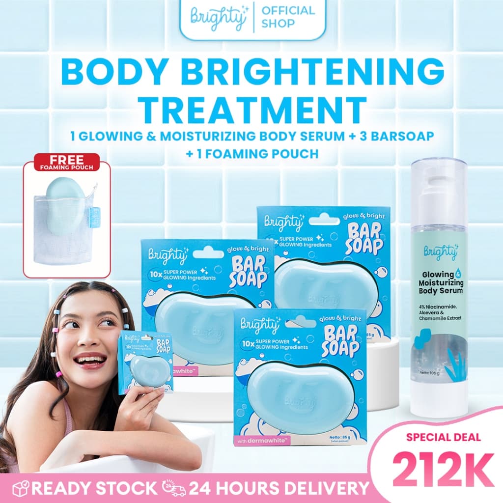 [BODY BRIGHTENING TREATMENT] Brighty Glow & Bright Bar Soap X Brighty Glowing & Moisturizing Body Serum