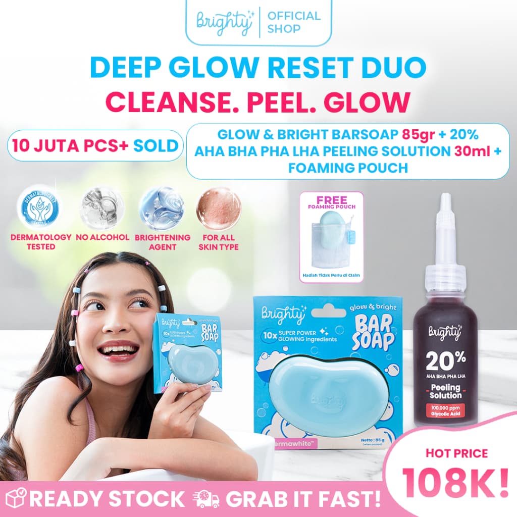 Brighty 20% AHA BHA PHA LHA Peeling Solution X Brighty Glow & Bright Bar Soap