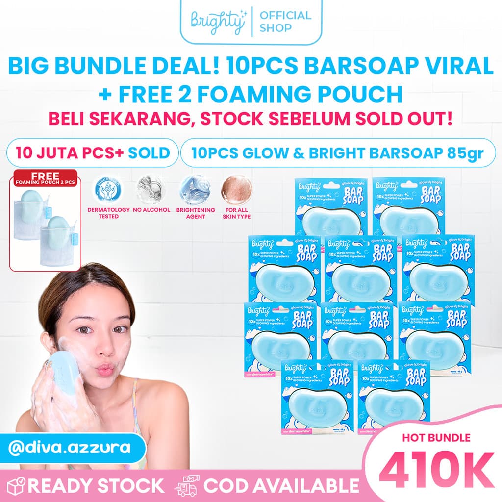 [READY STOCK] 10 Pcs Brighty Glow & Bright Bar Soap