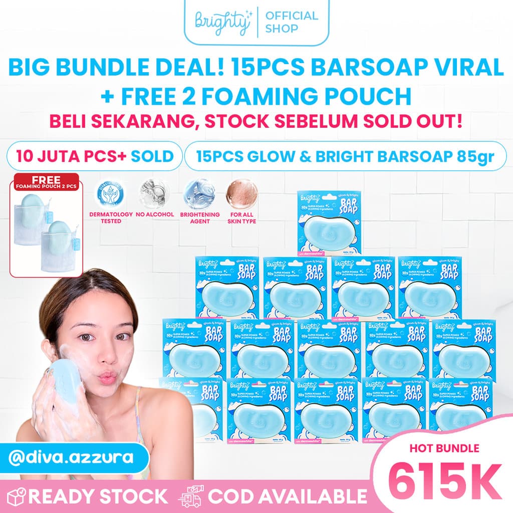 [READY STOCK] 15 Pcs Brighty Glow & Bright Bar Soap