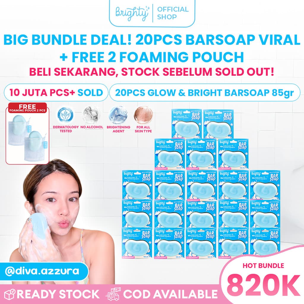 [READY STOCK] 20 Pcs Brighty Glow & Bright Bar Soap