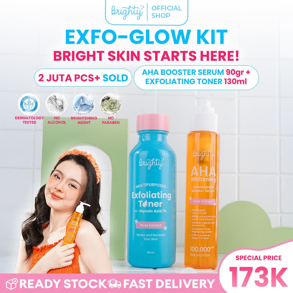 [BUNDLE] Brighty AHA Whitening Concentrate Booster Serum X Brighty Multipurpose Exfoliating Toner