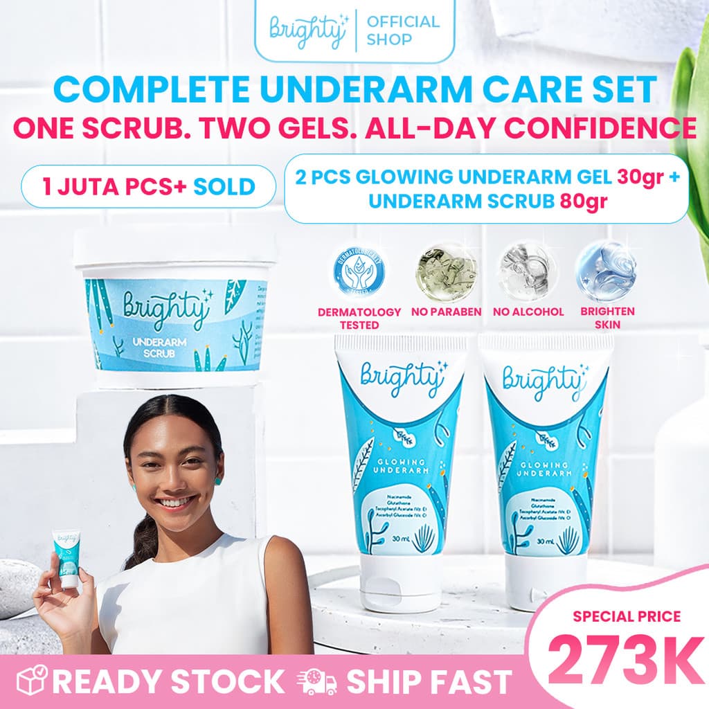 [Glowing Package] Brighty Glowing Underarm Cream 2 Pcs + Brighty Underarm Scrub 1 Pcs