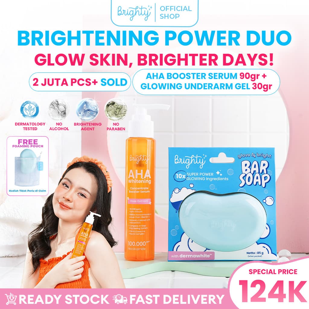 [BUNDLE] Brighty AHA Whitening Concentrate Booster Serum X Brighty Glow & Bright Bar Soap