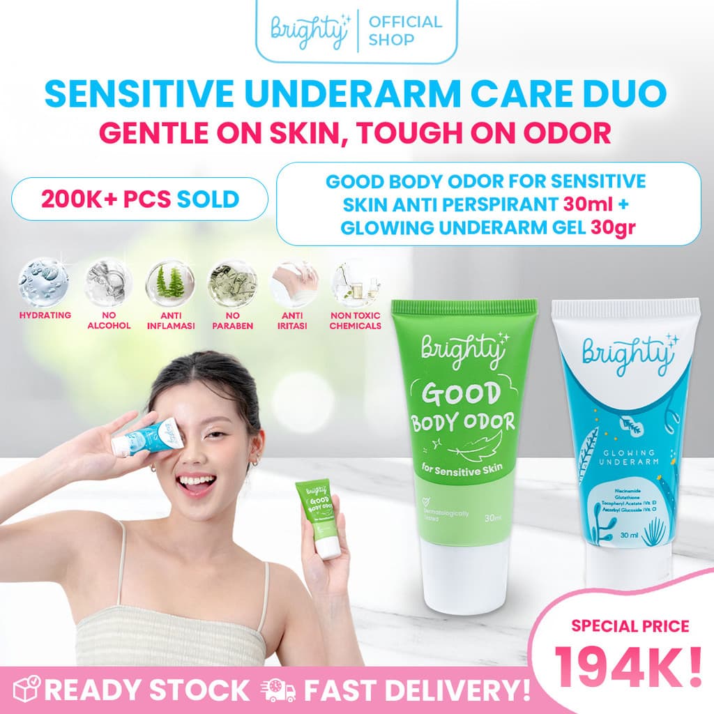 Brighty Bundle Glowing Underarm Cream + Good Body Odor For Sensitive Skin