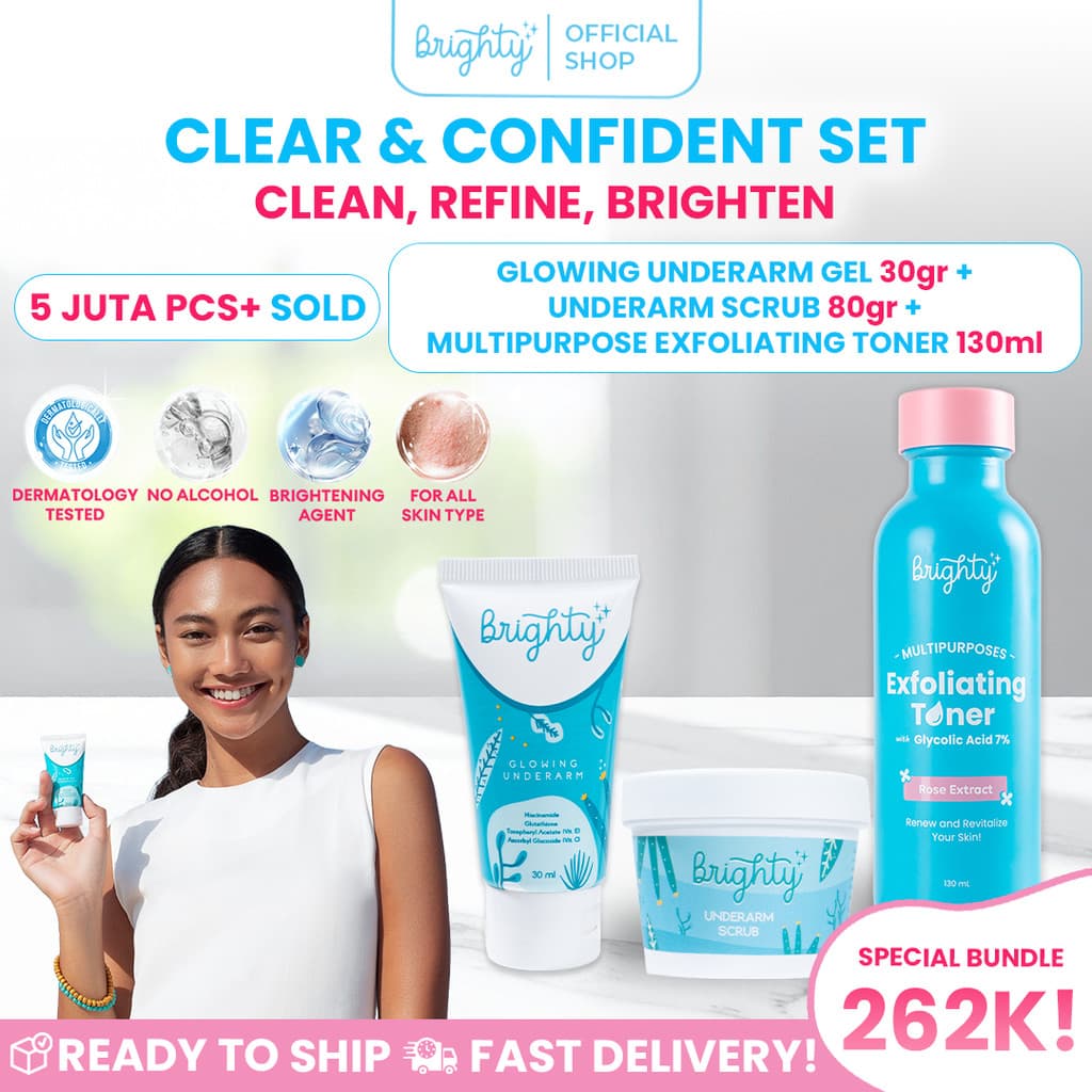 Brighty Bundle Multipurpose Exfoliating Toner X Glowing Underarm Cream X Glowing Underarm Scrub