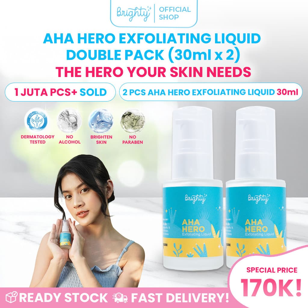 (Bundle 2 Pcs) Brighty AHA Hero Exfoliating Liquid Serum