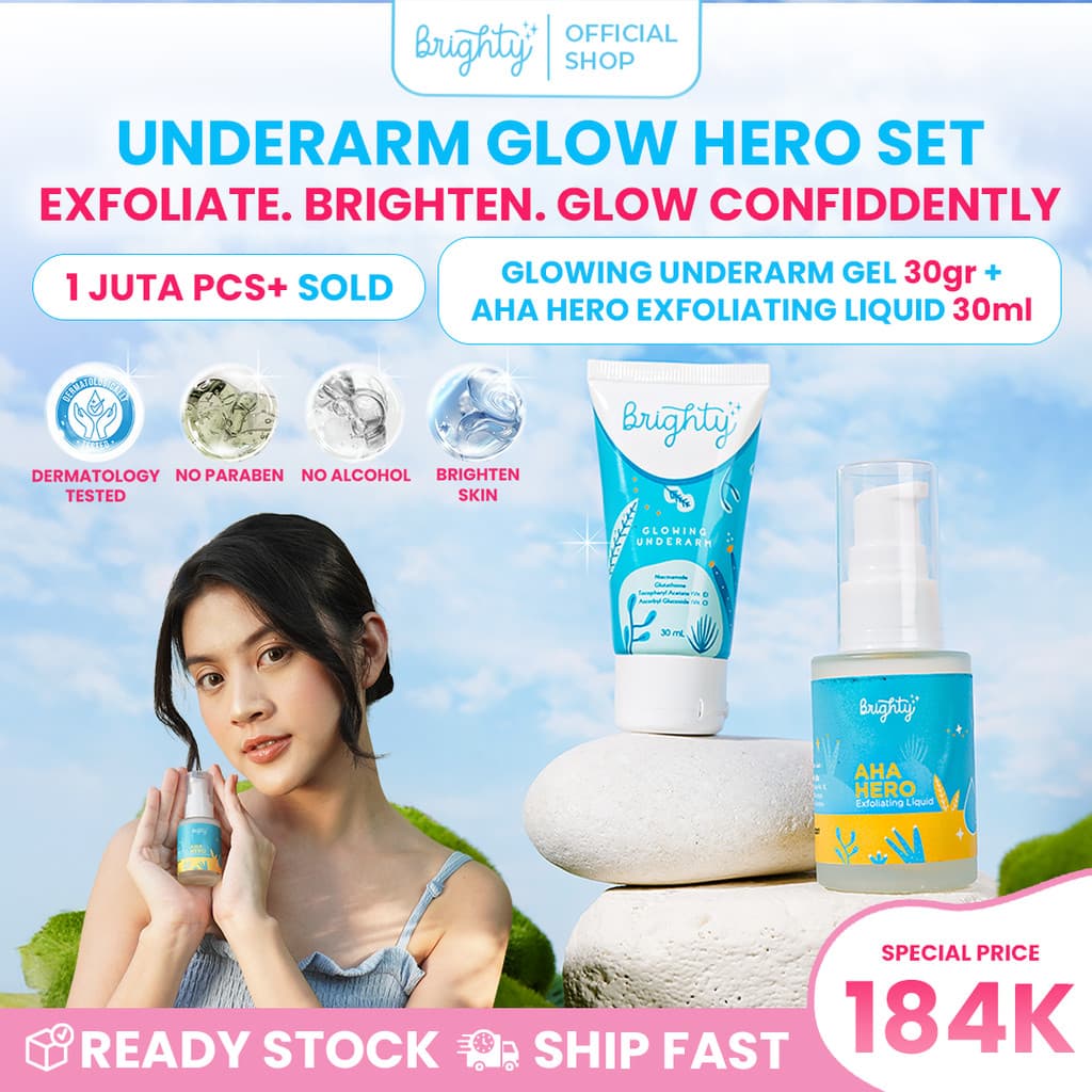 Brighty Glowing Underarm Cream X AHA Hero Exfoliating Liquid