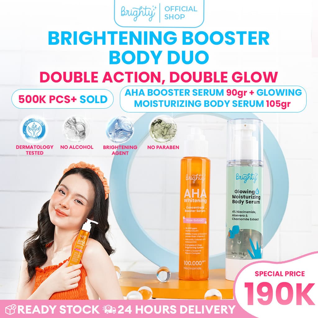 [BUNDLE] Brighty AHA Whitening Concentrate Booster Serum X Brighty Glowing & Moisturizing Body Serum